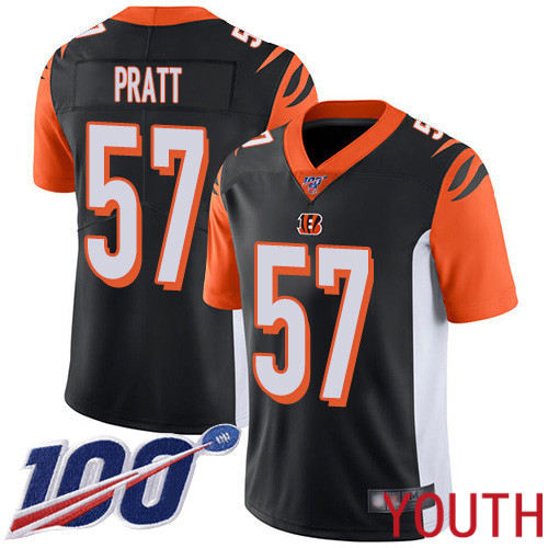 Cincinnati Bengals Limited Black Youth Germaine Pratt Home Jersey NFL Footballl #57 100th Season Vapor Untouchable->cincinnati bengals->NFL Jersey